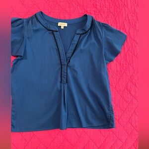 Sedge Blue Short Sleeve Blouse